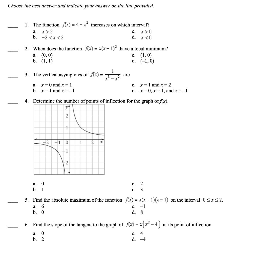 Solved Choose The Best Answer And Indicate Your Answer On Chegg Com