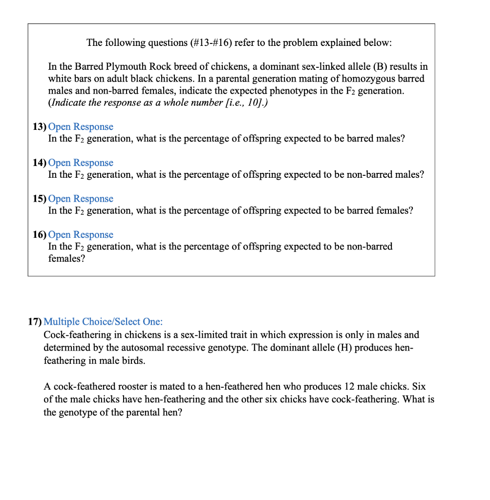 Solved The following questions (#13-#16) refer to the | Chegg.com