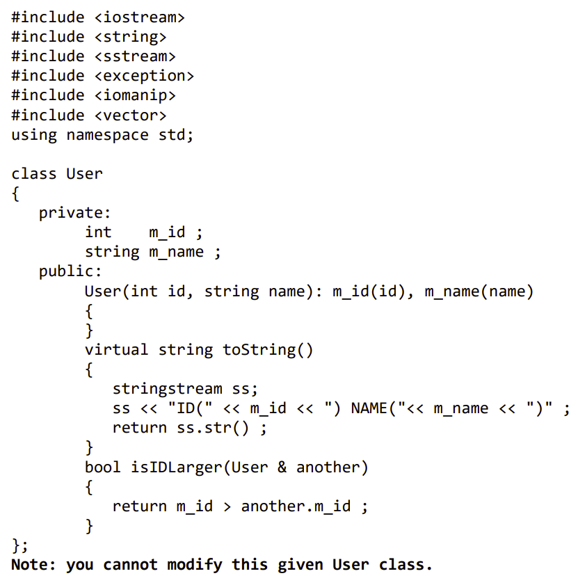 Solved C++ (C plusplus) Requirements: - Use the given | Chegg.com