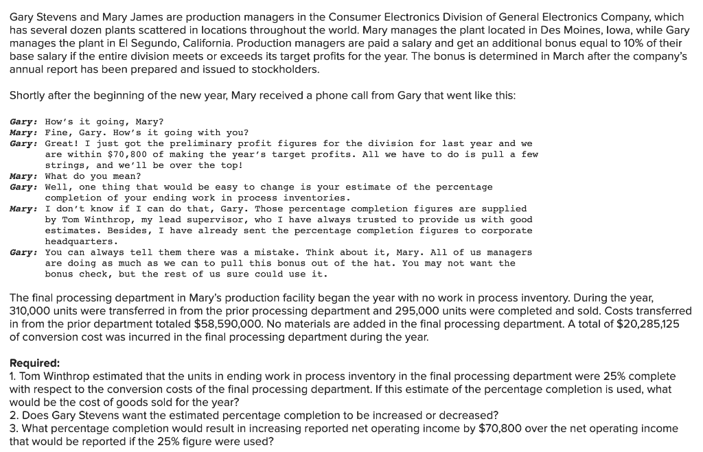 Solved Required 1. Tom Winthrop estimated that the units in