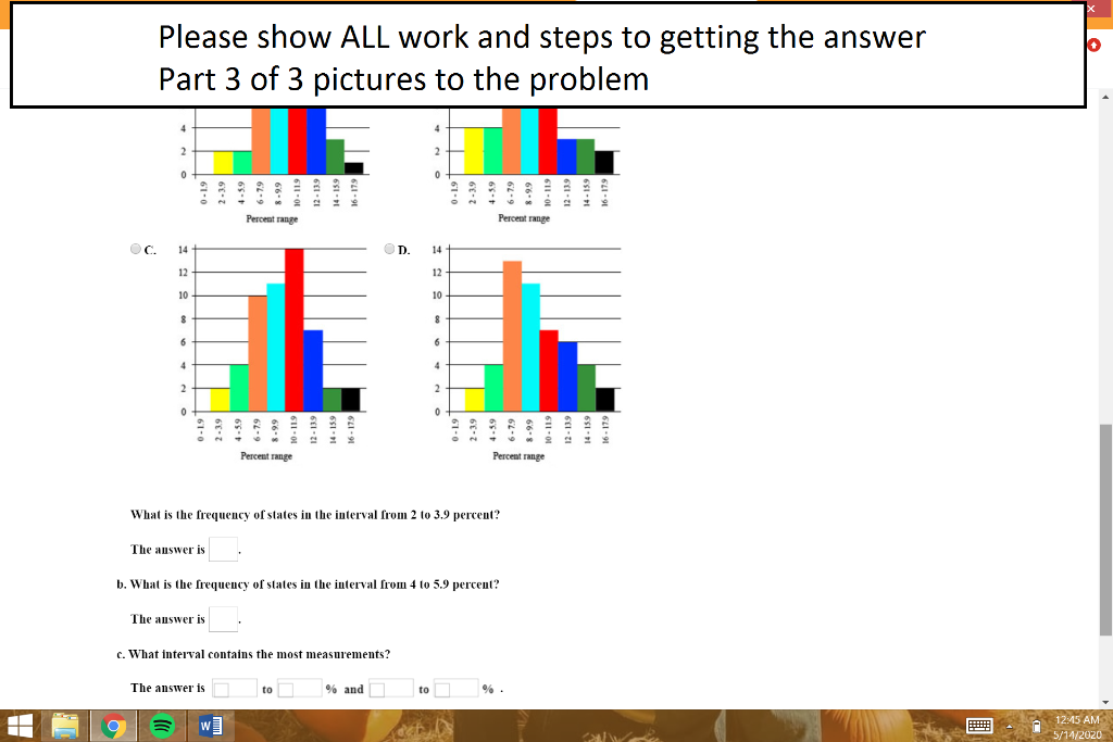 Solved Please show ALL work and steps to getting the answer | Chegg.com