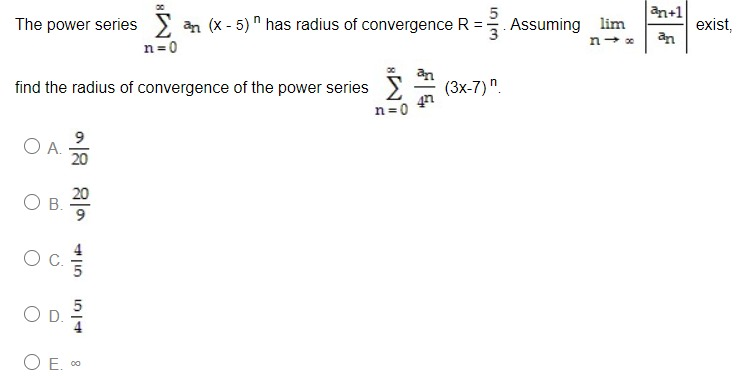 Solved 5 The Power Series 2 X 5 Has Radius Of Chegg Solved 5 The Power Series 2 X 5 Has Radius Of Chegg