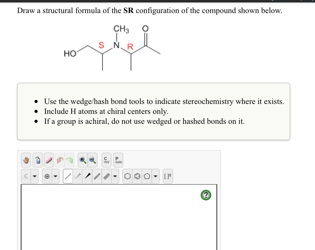 Solved Draw A Structural Formula Of The Sr Configuration Chegg Com