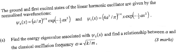Solved The ground and first excited states of the linear | Chegg.com