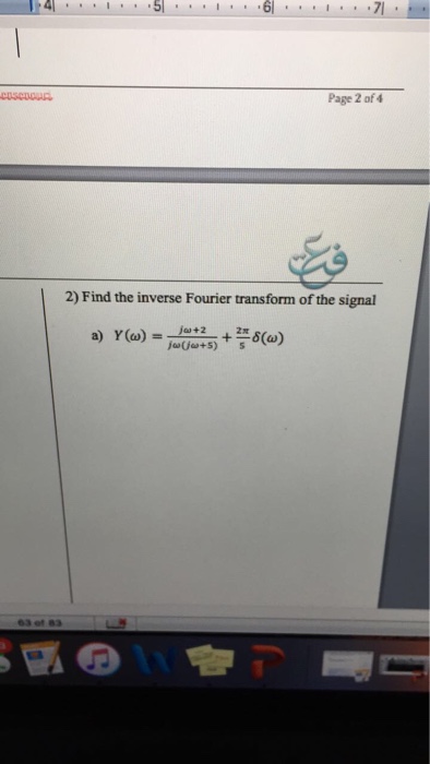 Solved Page 2 of 4 2) Find the inverse Fourier transform of | Chegg.com