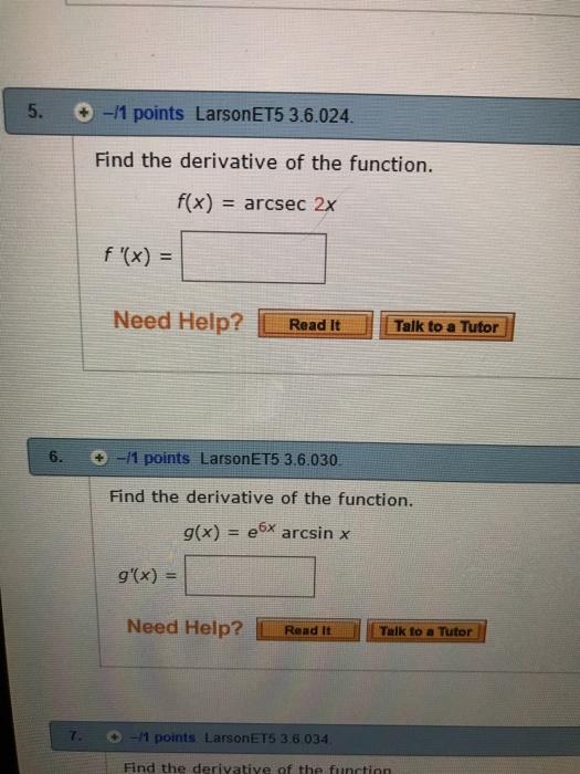 find the derivative of the function f x arcsec 2x