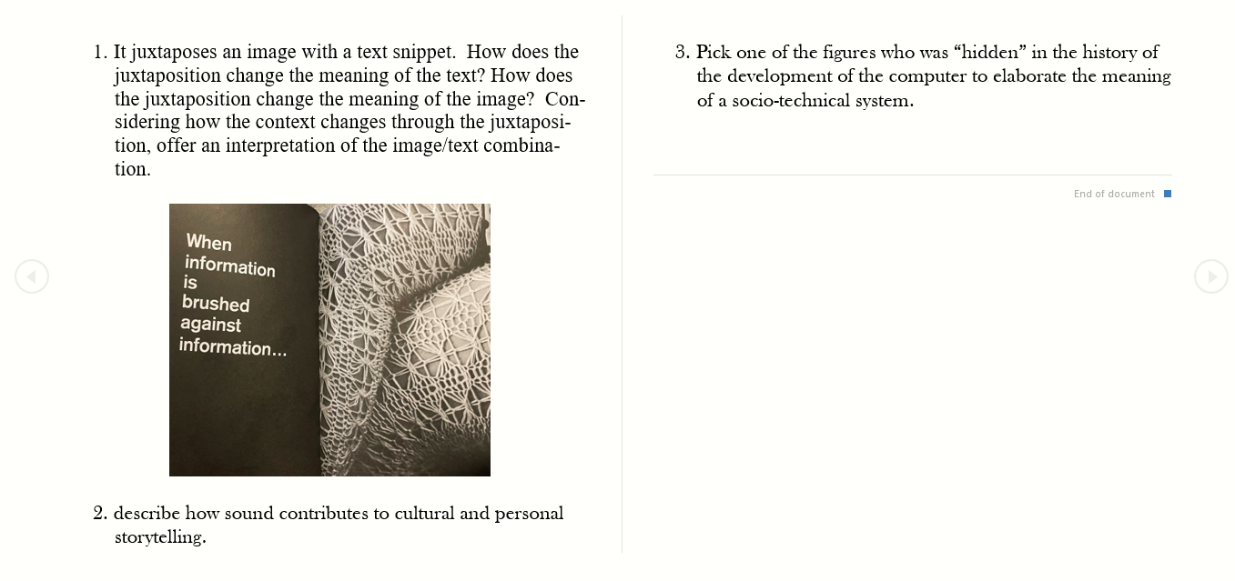 1. It juxtaposes an image with a text snippet. How | Chegg.com