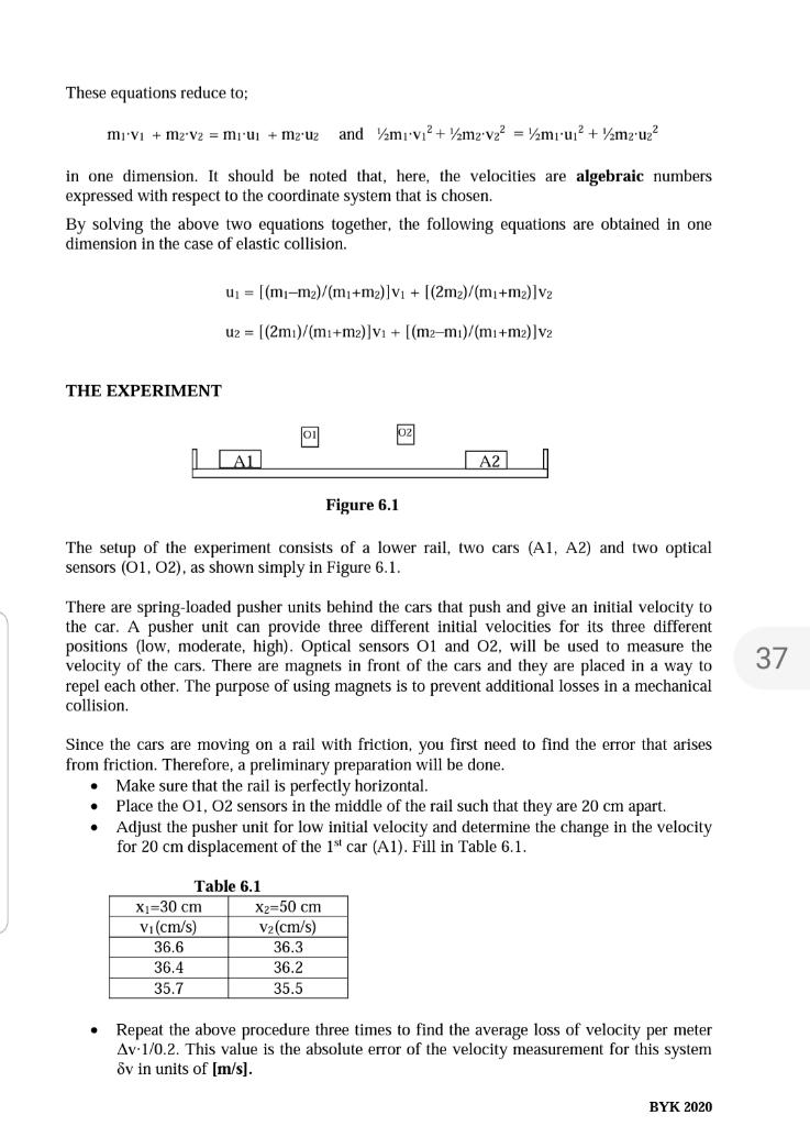 Solved Physics I Laboratory M 6 Collisions Theoretical Chegg Com