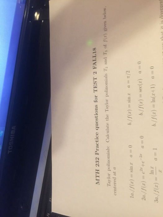 Solved MTH 232 Practice questions for TEST 2 FALL18 | Chegg.com