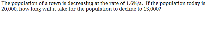 Solved The population of a town is decreasing at the rate of | Chegg.com
