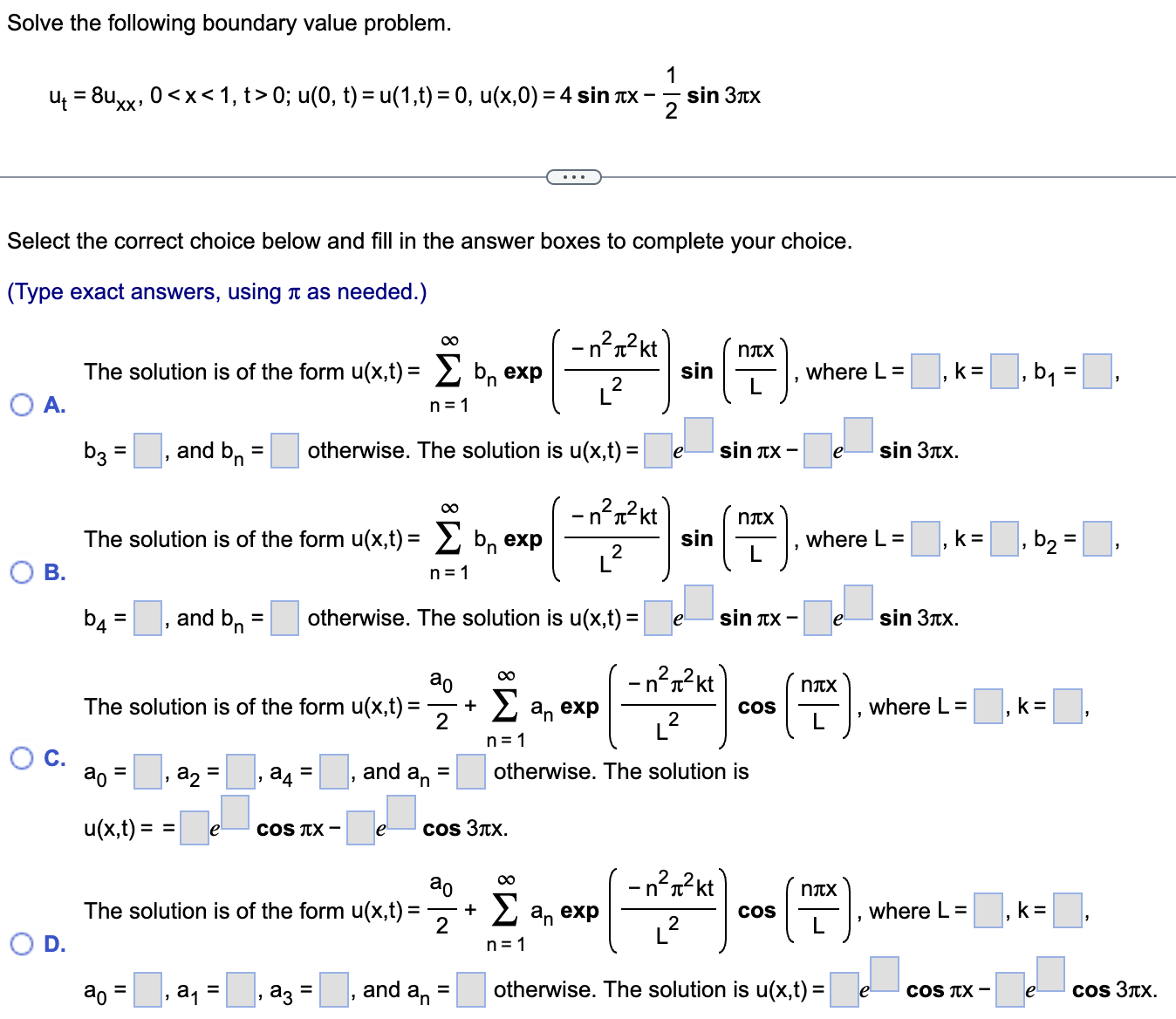 Solved Solve The Following Boundary Value | Chegg.com