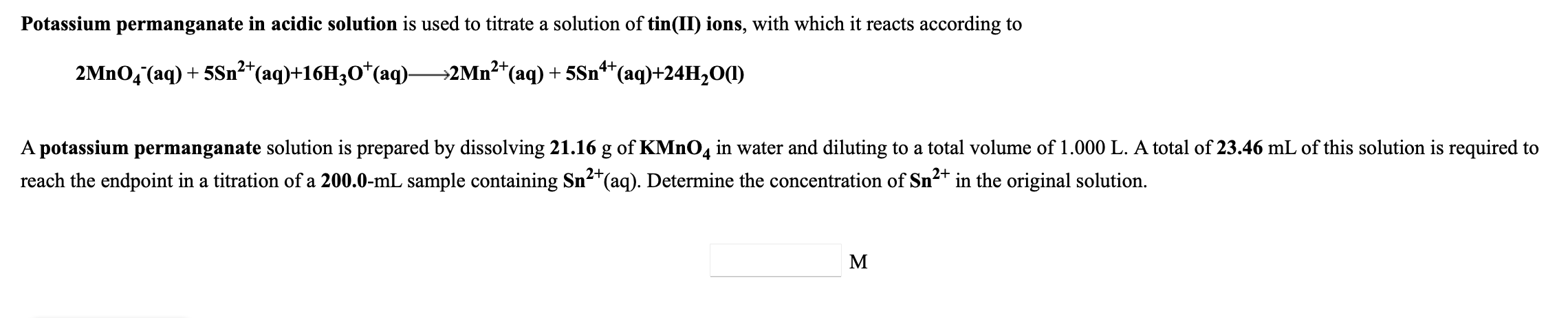 Solved Potassium permanganate in acidic solution is used to | Chegg.com