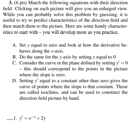 Solved 3. (6 pts) Match the following equations with their | Chegg.com