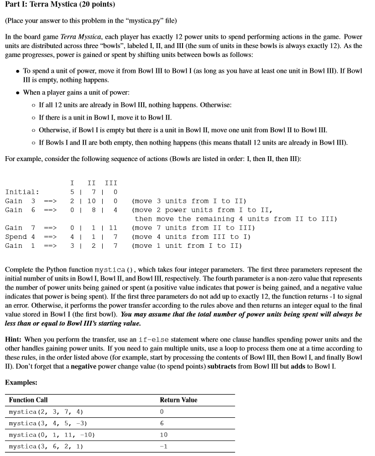 Python question: def mystica(bowl_1, bowl_2, bowl_3, | Chegg.com