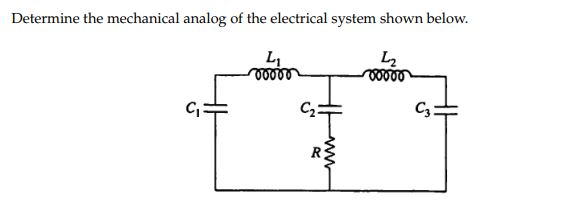 Solved Determine the mechanical analog of the electrical | Chegg.com