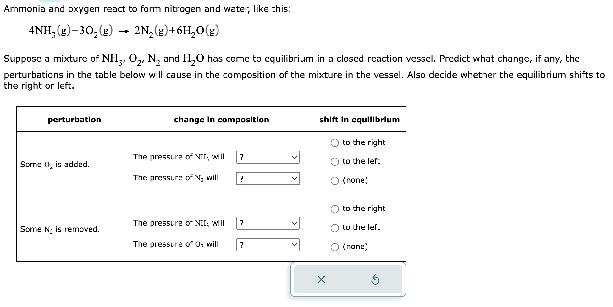 Solved Ammonia and oxygen react to form nitrogen and water, | Chegg.com