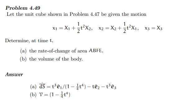 Problem 4.49 Let the unit cube shown in Problem 4.47 | Chegg.com