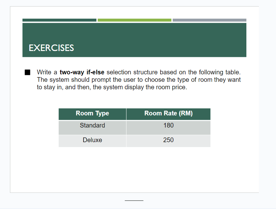 Solved Write A Two-way If-else Selection Structure Based On | Chegg.com