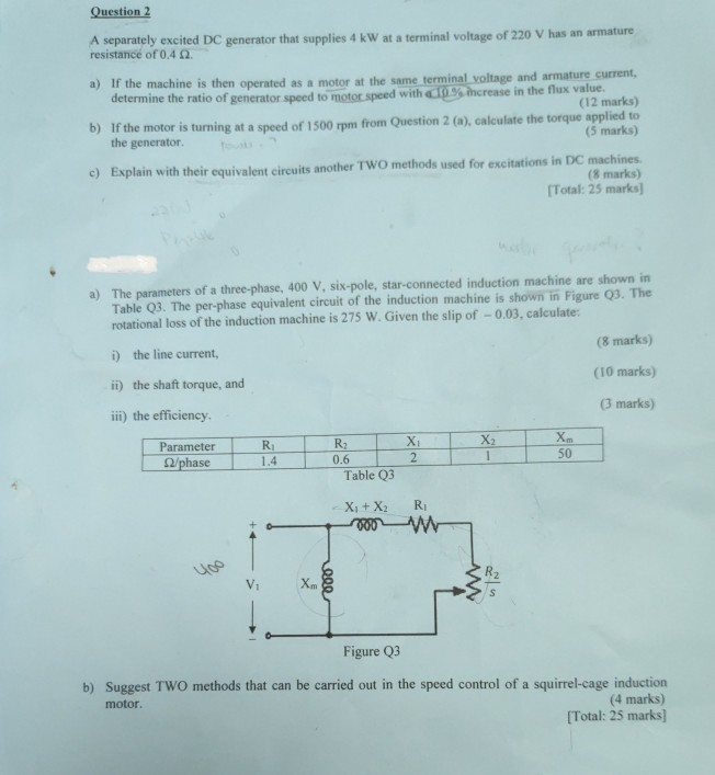 Solved QUESTION 2: [TOTAL 25 marks A separately excited DC