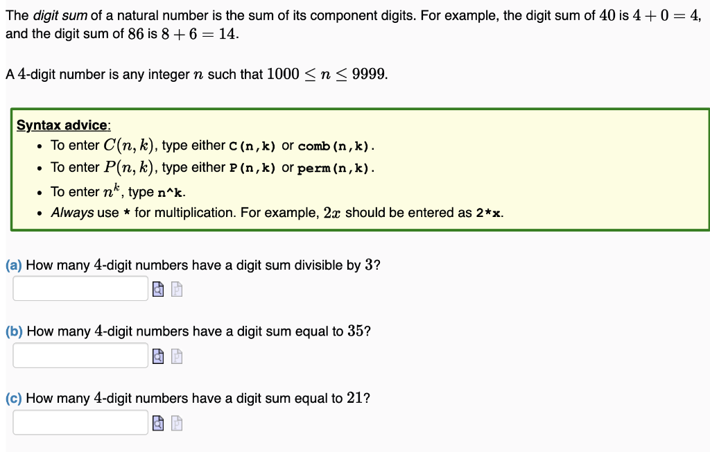 The digit sum of a natural number is the sum of its component digits. For example, the digit sum of 40 is \( 4+0=4 \), and th