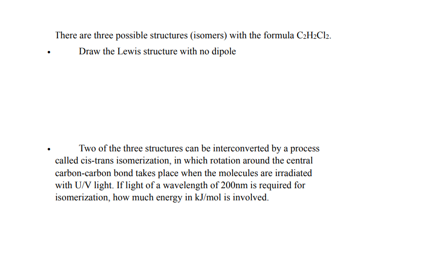 Solved There are three possible structures (isomers) with | Chegg.com