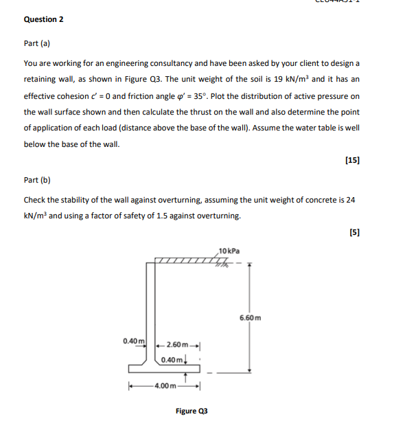 Solved Question 2Part (a)You are working for an engineering | Chegg.com