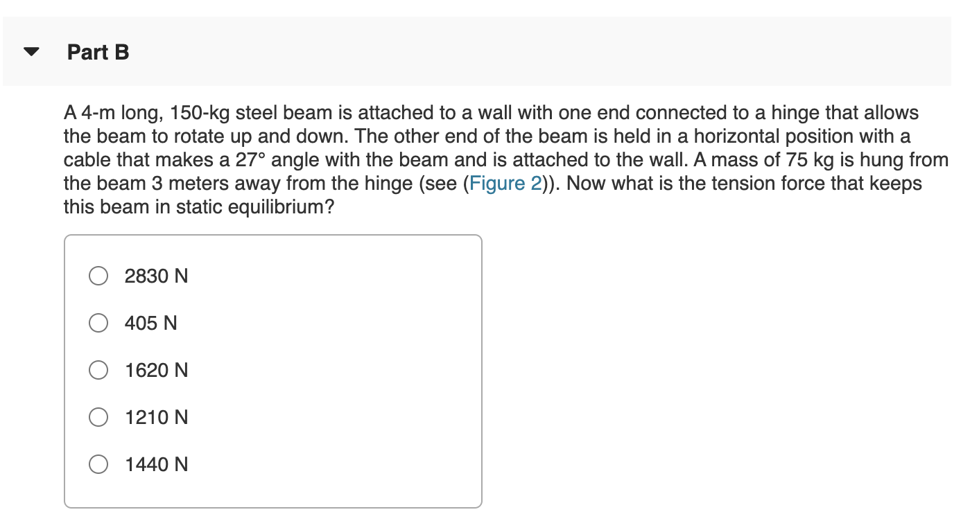 Solved Part A A 4 M Long 150 Kg Steel Beam Is Attached T Chegg Com