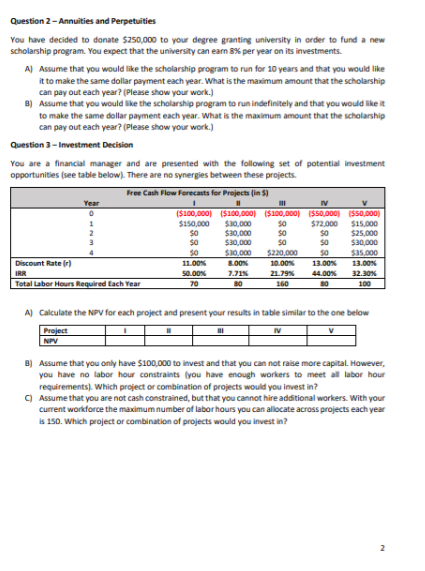 Solved Managerial Finance - FIN 320 Homework Assignment 2 - | Chegg.com