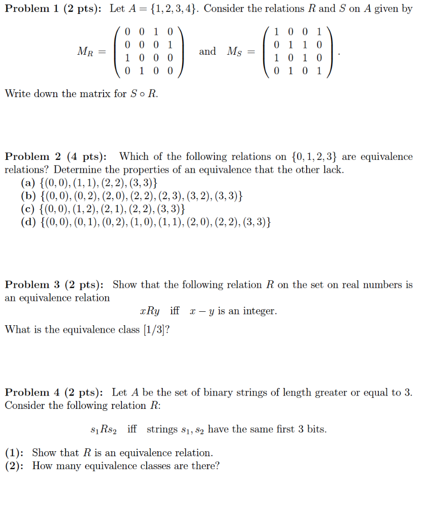 Solved Problem 1 2 Pts Let A 1234 Consider The 8719