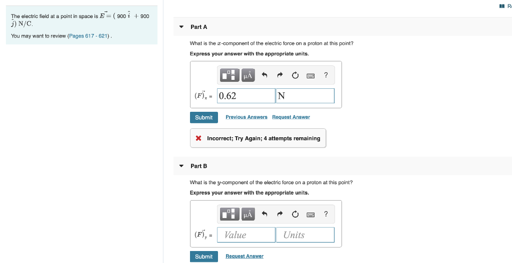 Solved Mr 900 The Electric Field At A Point In Space Is Chegg Com