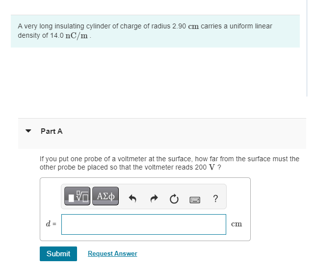 Solved A Very Long Insulating Cylinder Of Charge Of Radius | Chegg.com