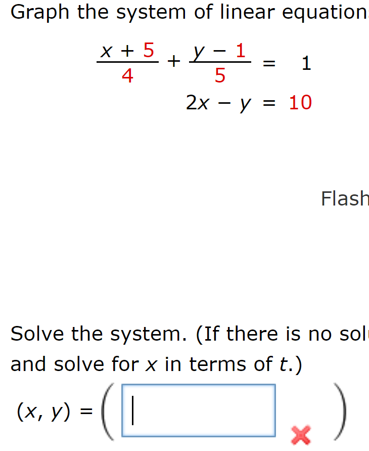 solved-graph-the-system-of-linear-equation-x-5-y-1-5-1-4-2-chegg