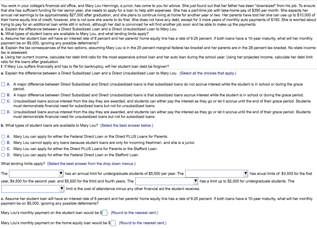 Solved You work in your college's financial aid office, and | Chegg.com