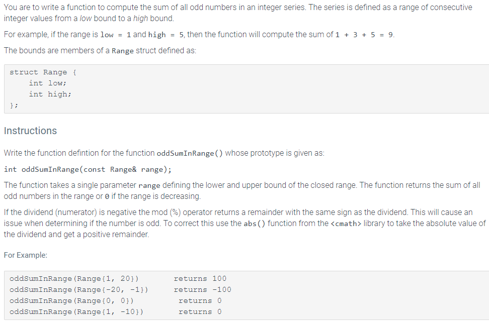 Solved You are to write a function to compute the sum of all | Chegg.com