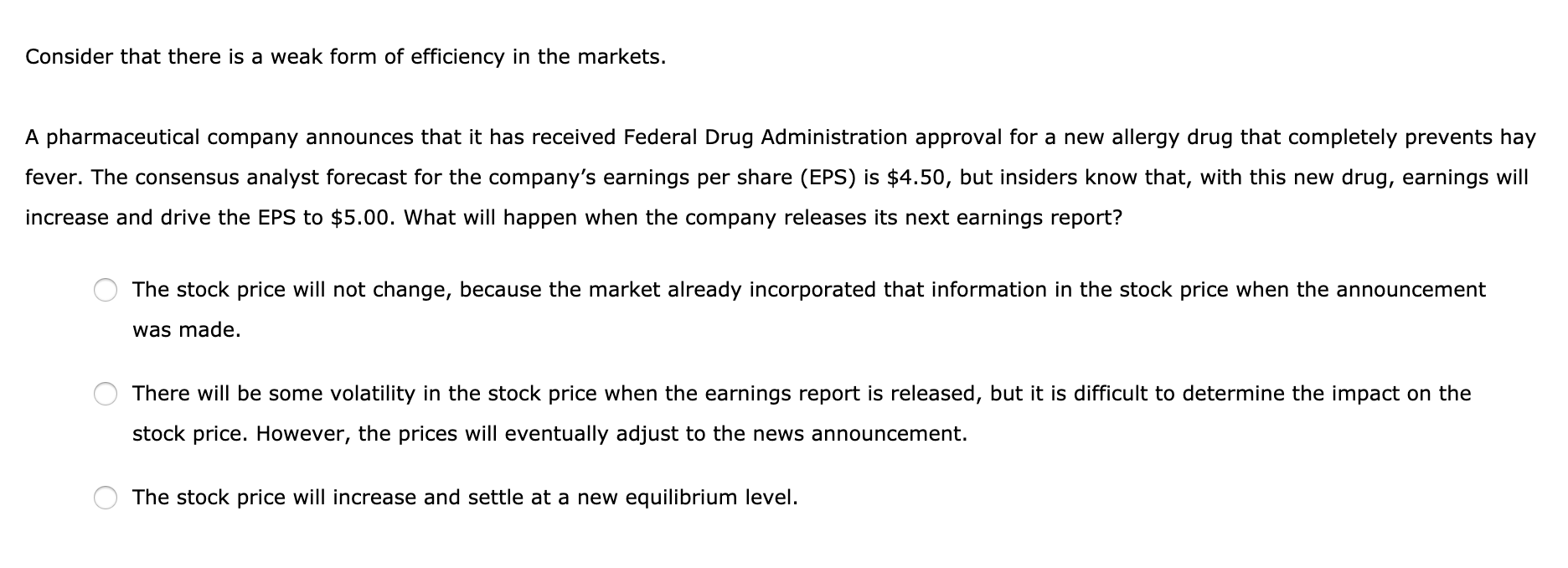 Solved 8. The Efficient Markets Hypothesis True Or False