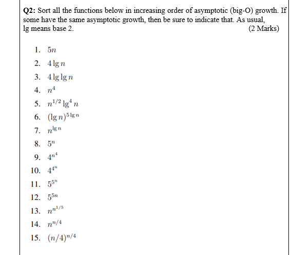 Which is asymptotically larger: lg(lg * n) or lg *(lg n)?