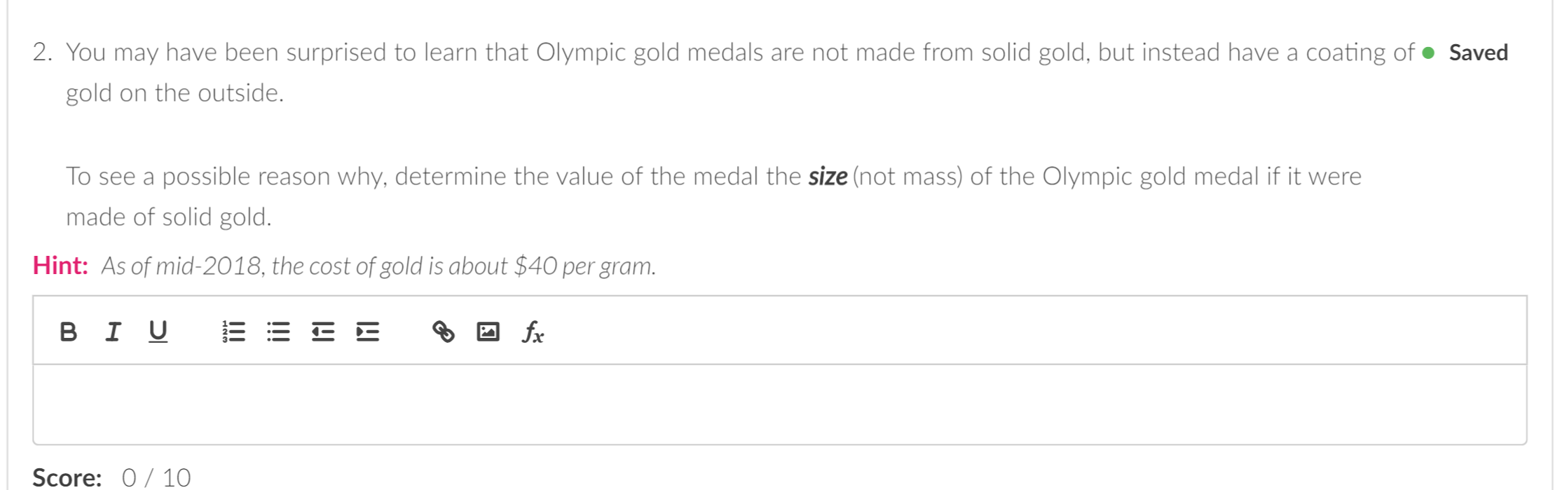 Solved 2. You May Have Been Surprised To Learn That Olympic | Chegg.com