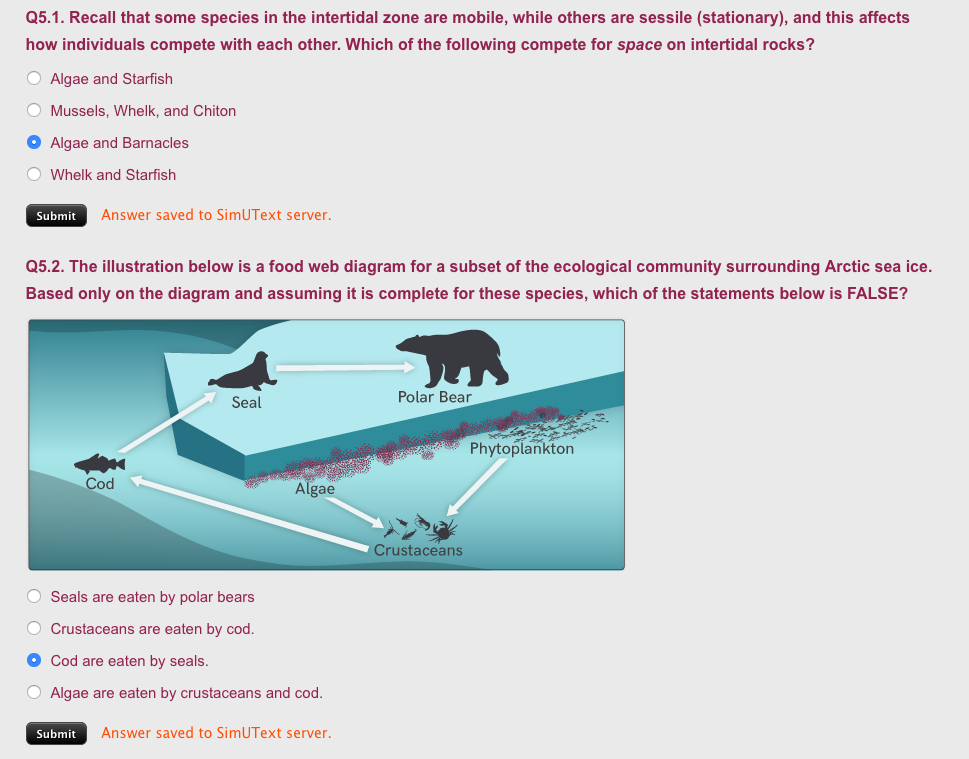 Solved: Q5.1. Recall That Some Species In The Intertidal Z... | Chegg.com