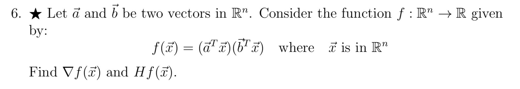 Solved 6 Let A And U Be Two Vectors In R Consider Th Chegg Com