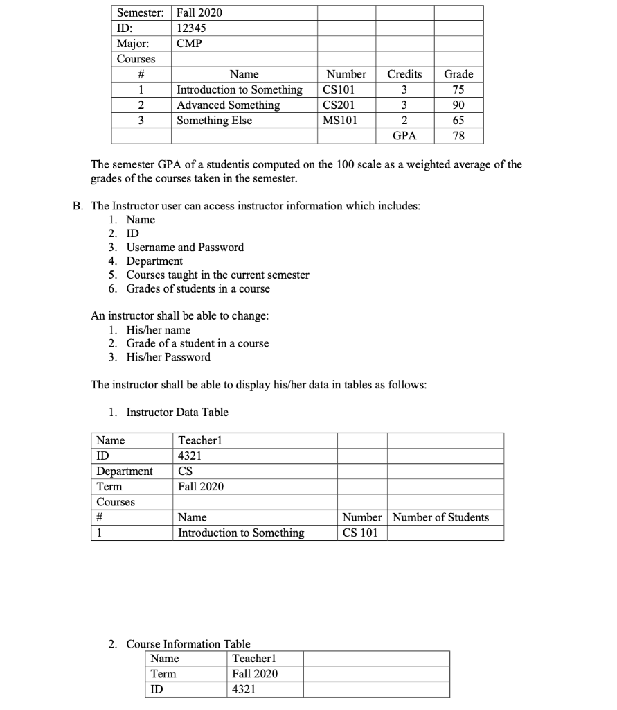 Solved Exercise 1 Student Information System Your Group | Chegg.com