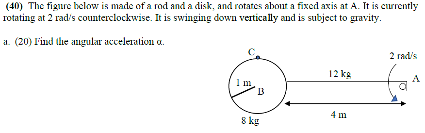 Solved (40) The figure below is made of a rod and a disk, | Chegg.com