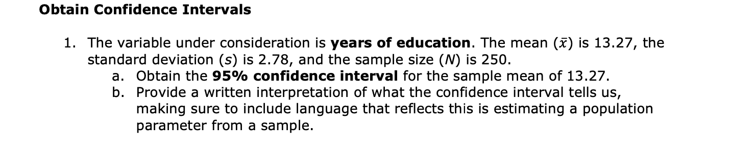 Solved Relevant Equations Confidence Interval for Sample | Chegg.com