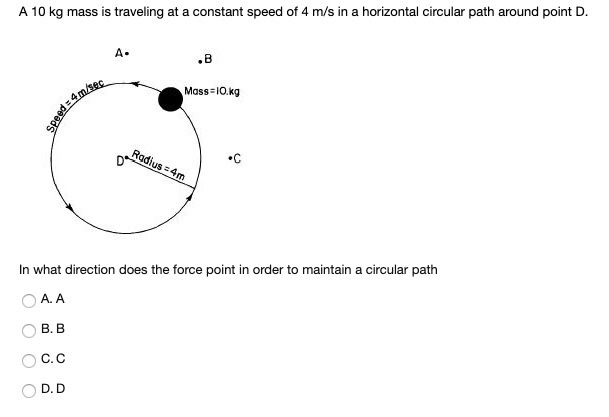 Solved A 10 kg mass is traveling at a constant speed of 4 | Chegg.com