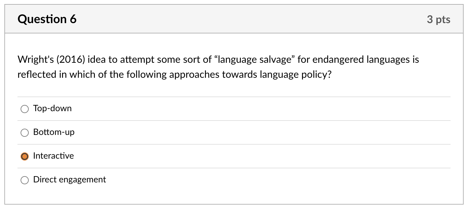 Top-down and bottom-up approaches to language planning.