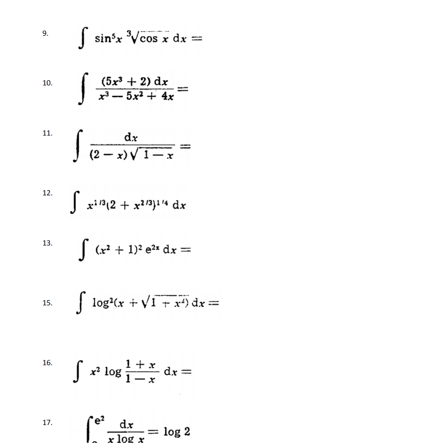 Solved 1. ∫4−x42+x2−2−x2 dx= 2. ∫1−x2Arcsinxdx= 3. | Chegg.com