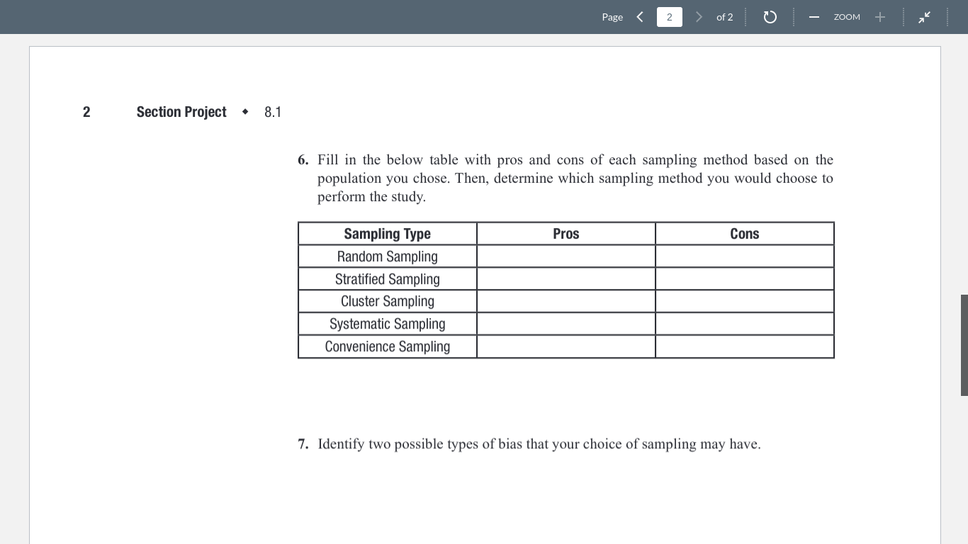 Page 1 > of 2 ZOOM + 8.1 . Modifying the Focus of a | Chegg.com