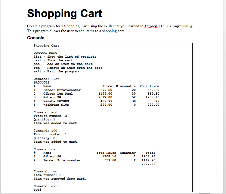 All C Programs: Program 258: Online Shopping Program using C