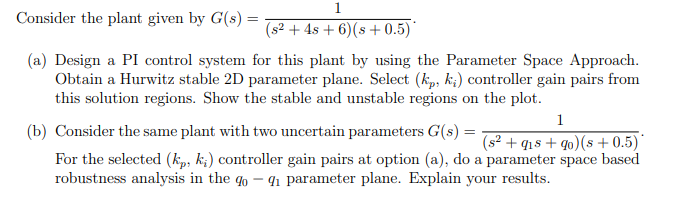 Solved 1 Consider the plant given by G(S) = T (52 + 4s + | Chegg.com