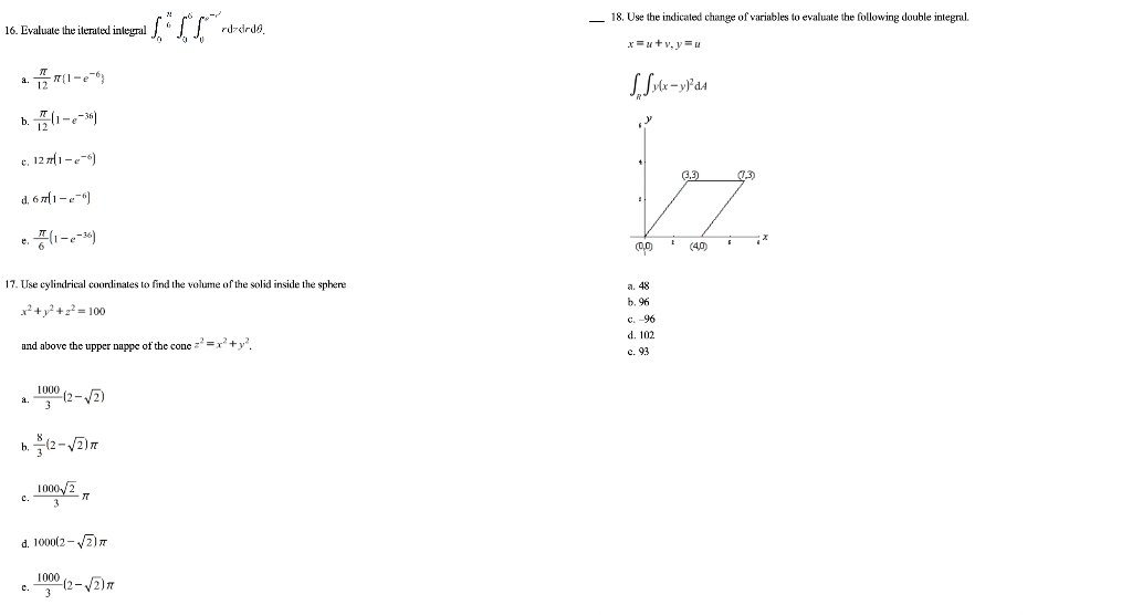 4. Set up and evaluate a double integral to find | Chegg.com