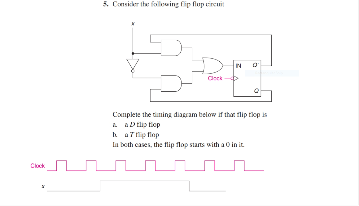 Solved 5. Consider the following flip flop circuit Complete | Chegg.com